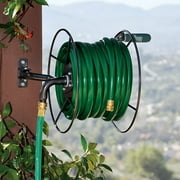Yard Butler Swivel Hose Reel garden hose holder wall mount heavy duty with 90 degree pivot - ISRM-90