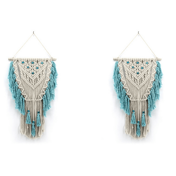 2X Wall Hanging Macrame Curtain Bohemian Hand Woven Tapestry Perfect Door 45 x 75cm