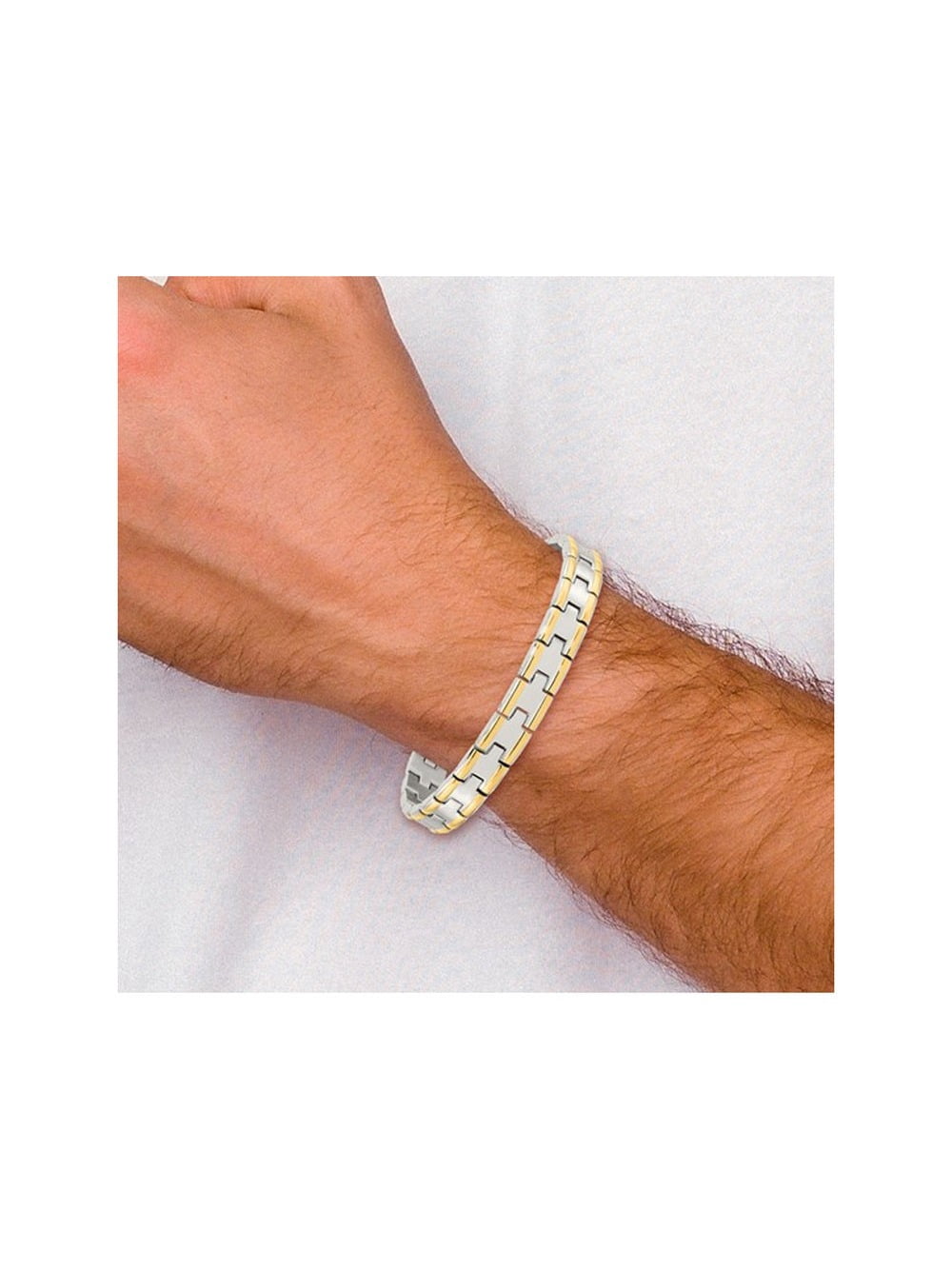 Gem & Harmony Mens Bracelet in Stainless Steel 8.5 inch for Men