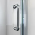 thumbnail image 4 of 32" x 32" x 78.75"(L x W x H) Pivot Shower Door, Base, and White Wall Kit in Brushed Nickel, 4 of 18