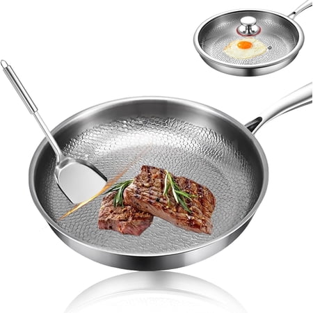 Titanium Hammered Pan Pro,Upgrade 100% Pure Titanium Hammered ,Non-Stick & Scratch-Resistant, for Cooking, Frying, and Baking