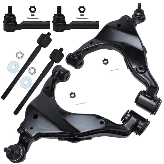 Detroit Axle - 6pc Front End Control Arms Kit for 2005-2015 Toyota Tacoma, 2 Lower Control Arms w/Ball Joints 4 Inner & Outer Tie Rod End Links Replacement