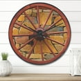 thumbnail image 2 of Designart 'Old Country Wooden Wheel ' Rustic Wood Wall Clock, 2 of 5