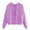 Purple, variant on EDFBUYKRS Female Long Sleeve Hoodie Solid Front Pocket Zipper Hooded Long Sleeve Sweatshirt Blouse for Women Casual Comfort Pullover Top L