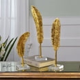 thumbnail image 2 of Bowery Hill Contemporary 3 Piece Feather Sculpture Set in Gold, 2 of 2