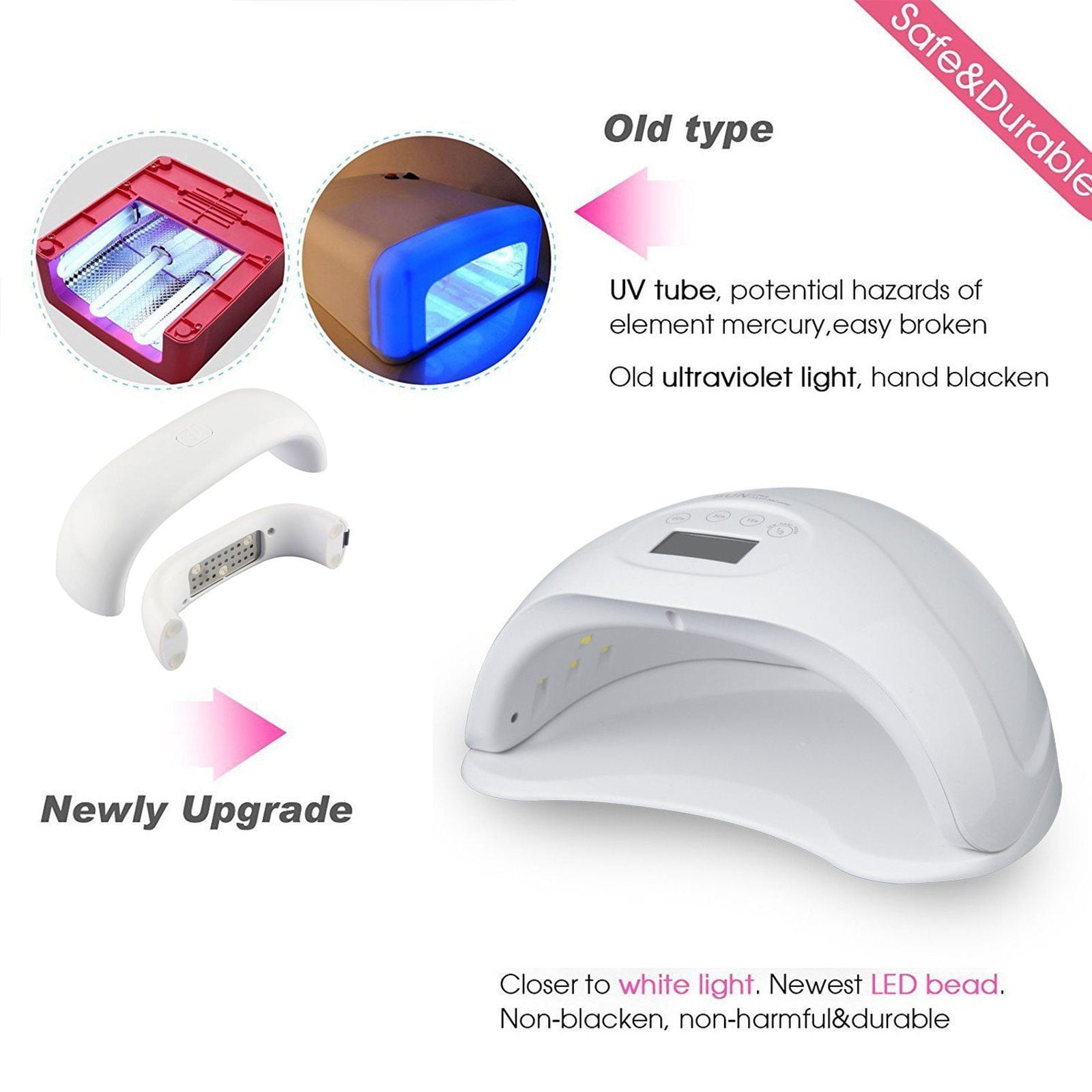 Tagital 48W LED UV Nail Lamp Light professional Curing Lamps for Fingernail & Toenail