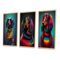 thumbnail image 3 of Designart "Snoop Dachshund with Cool Sunglasses" Animals Dog Daschund Framed Wall Art Set Of 3 - Multicolor Dog Daschund Frame Gallery Set For Office Decor, 3 of 6