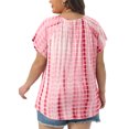 thumbnail image 3 of Trendy and Comfortable Plus Size Tie Dye Short Sleeve T-shirt for Women 4X Pink, 3 of 6