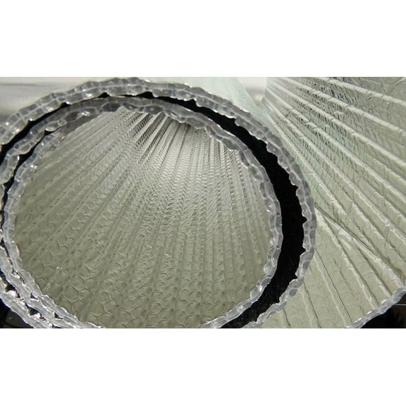 (2 Pack) 6" x 25' Reflective Double Poly Core Pipe Duct HVAC Wrap Insulation R8