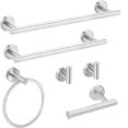thumbnail image 1 of YYAO 6-Piece Bathroom Hardware Set, Bathroom Wall-Mounted Stainless Steel Towel Rack Set, Brushed Nickel, 1 of 8