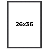 26x36 Frame Black Real Wood Picture Frame Width 1.25 Inches | Interior Frame Depth 0.5 Inches |