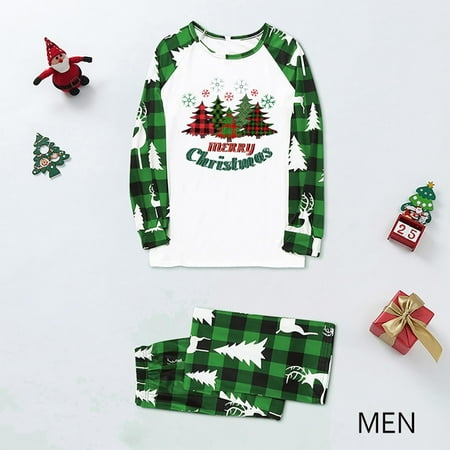 

Parent-Child Wear Christmas Plaid Print Round Neck Long Sleeve Loungewear Set Family Set