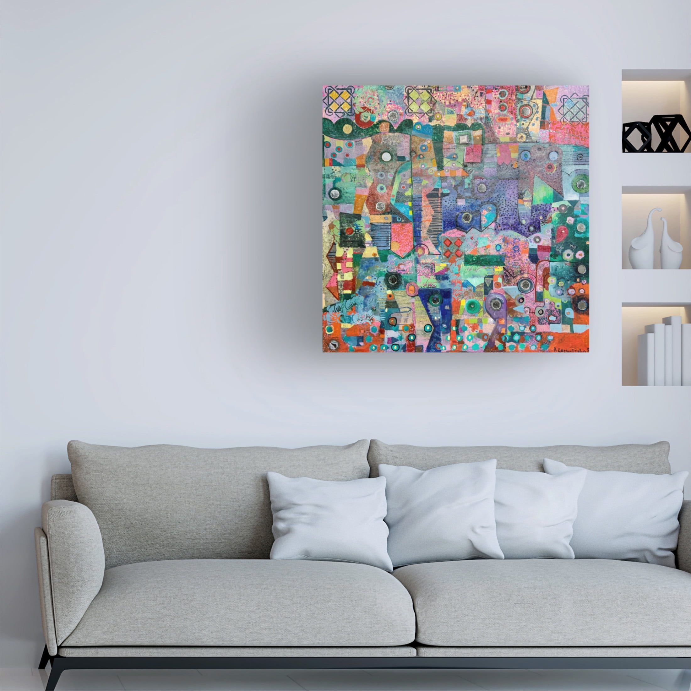 Trademark Fine Art Alise Loebelsohn Blue Mirrors Canvas Wall Art