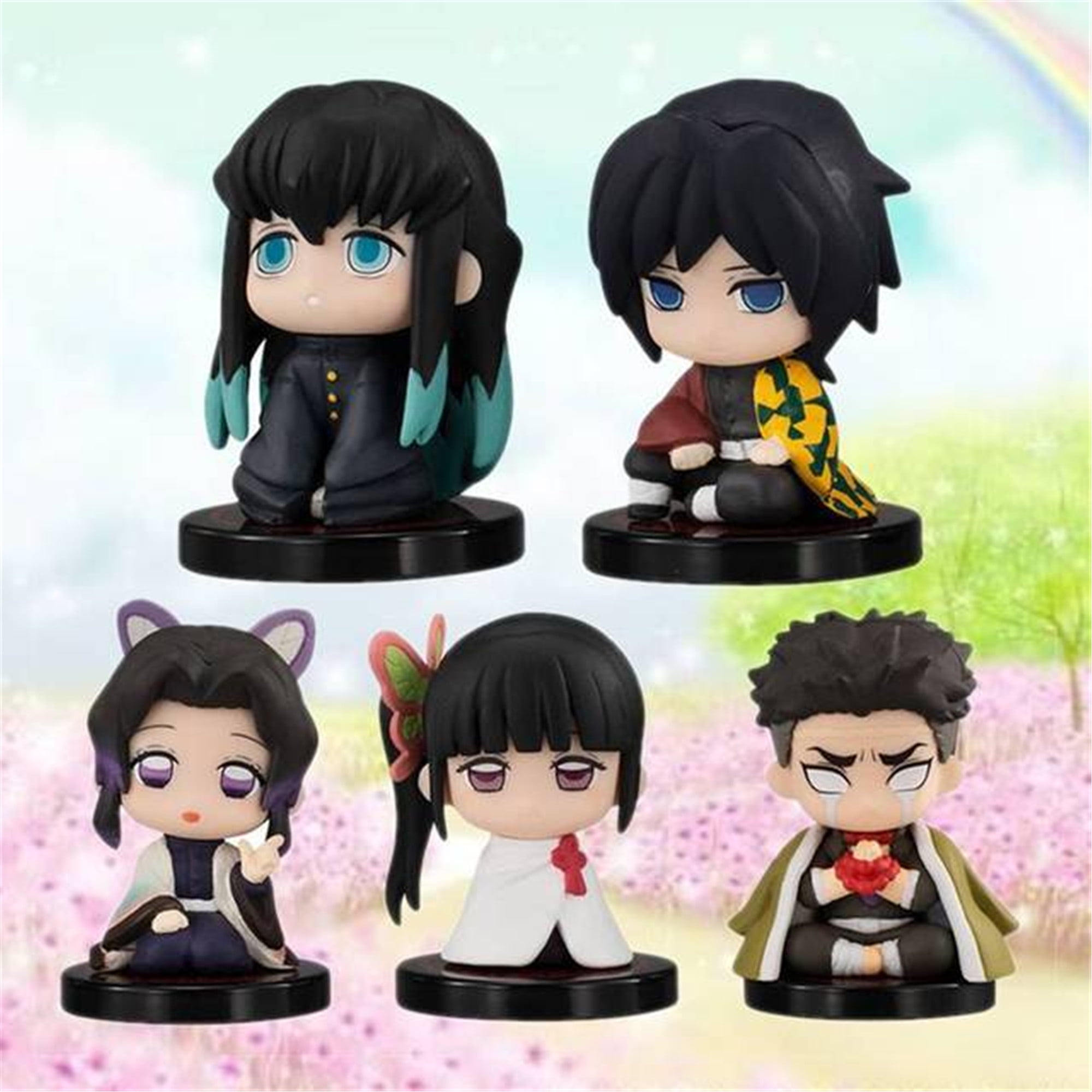 Anime Demon Slayer Action Figures Onigiri Kamado Nezuko Kamado Tanjirou  Agatsuma Zenitsu Anime Peripheral Small Ornaments