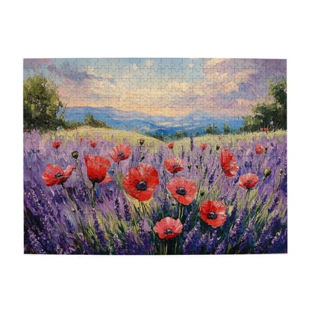 500 pcs 500 Piece Wooden Puzzles Garden of Spring Unique and Beautiful Design Funny Artwork for Adults Oil Painting Style Garden of Spring Puzzle Great for Relaxation and Display for Puzzle Lovers