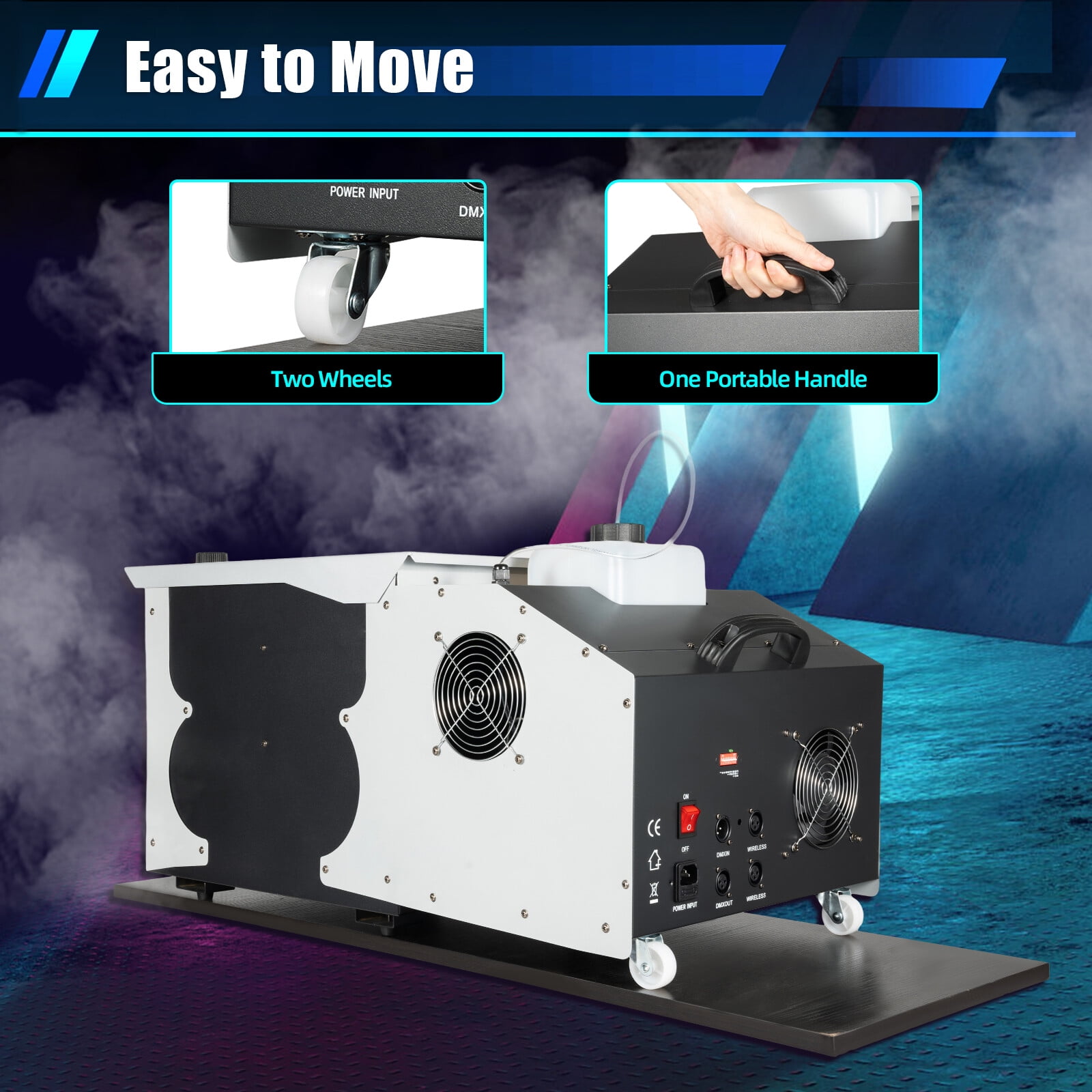 3000W Low Lying Smoke Fog Machine DMX DJ Stage Fogger Dry Ice Effect with Remote