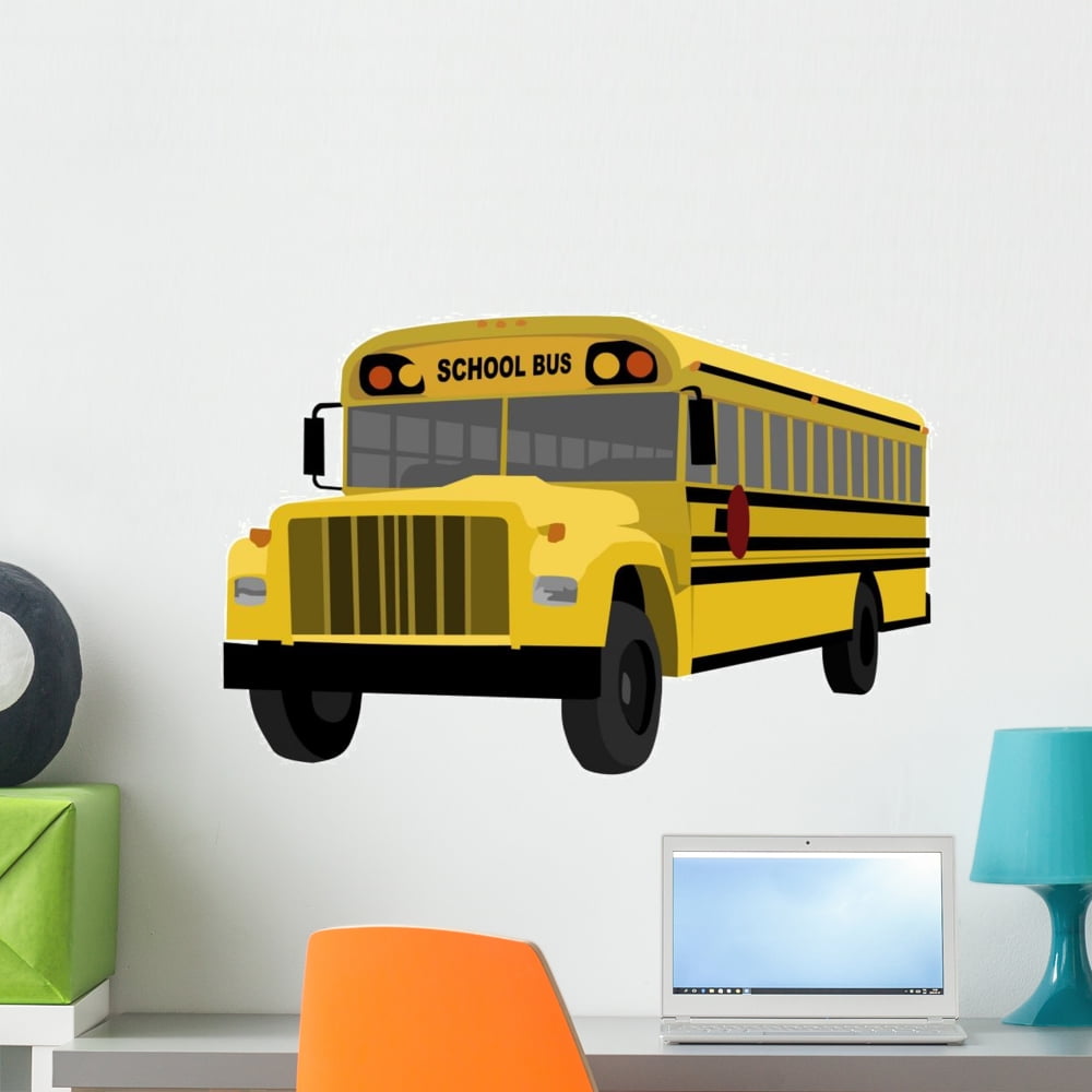 School Bus Wall Mural by Wallmonkeys Peel and Stick Graphic (24 in W x