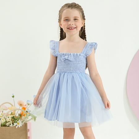 

GYRATEDREAM Girls Dresses Daisy Floral Summer Sleeveless Beach Tutu Dress Layered Tulle Dresses for Toddler Girls 1-5 Years