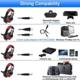 thumbnail image 3 of Auriculares estéreo para juegos, auriculares con cancelación de ruido y micrófono, luz LED, graves envolventes, orejeras con memoria suave para juegos de computadora portátil, 3 of 5