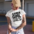 thumbnail image 2 of Gamer Girl, Time to Level Up, Video Gaming Enthusiast feat. a Game Controller, White T-Shirt, 2XL, 2 of 5