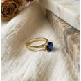 thumbnail image 4 of vylahjewellery Engagement Rings for Woman Moissanite Diamond 14K Vermeil Yellow Gold Solitaire Ring Blue Round Gemstone Handmade Proposal Ring Minimalist Moissanite Wedding Jewelry for Women, 4 of 8
