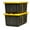 Black and Yellow, variant on HeSLehs Durabilt 27 Gallon Capacity Lid Stackable Heavy Duty Tough Storage Container Tote with Snap On Lid for Storage Use, Black and Yellow