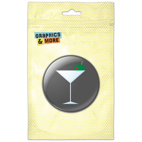 Martini Glass Olive Refrigerator Button Magnet