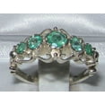 thumbnail image 2 of LBG 925 Sterling Silver Real Genuine Emerald Womens Band Ring - Size 7, 2 of 4