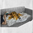 thumbnail image 6 of Autumn Soft Flannel Fleece Throw Blanket, Maple Leaf Silhouette in Warm Colors with Hand Lettering Fall Season Words, Cozy Plush for Indoor and Outdoor Use, 70" x 90", Orange and Black, by Ambesonne, 6 of 6