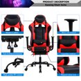 thumbnail image 2 of YRLLENSDAN Gaming Chair Racing Office Chair Ergonomic Desk Chair Massage PU Leather Recliner PC Computer Chair with Lumbar Support Headrest Armrest Footrest Rolling Swivel Task Chair for Adults, Red, 2 of 7