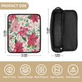 thumbnail image 4 of Hair Tool Organizer Bag with Heat Resistant Mat Removable Travel Storage Case for Hot Air Brushes Curling Irons Red Flowers and Leaves, 4 of 8