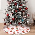 thumbnail image 5 of Picia Floral Strawberr Print Christmas Tree Skirt , Christmas Tree Skirt Ornaments for Merry Christmas Holiday Party Decorations Indoor Outdoor-30", 5 of 7