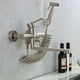 thumbnail image 3 of Grifo de cocina monomando de pared con ducha de mano y pistola rociadora, fregadero de cocina, grifo de acero inoxidable, agua fría y caliente, cuba de lavado, grifo de agua fría y caliente., 3 of 5