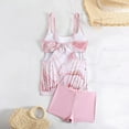 thumbnail image 2 of Split Swimsuit for Women, Plus Size Conservative Lace Stitching Swim Trunks Set with Matching Top, Pink L, Polyester-Spandex Blend, Hand Wash Cold, 2 of 5