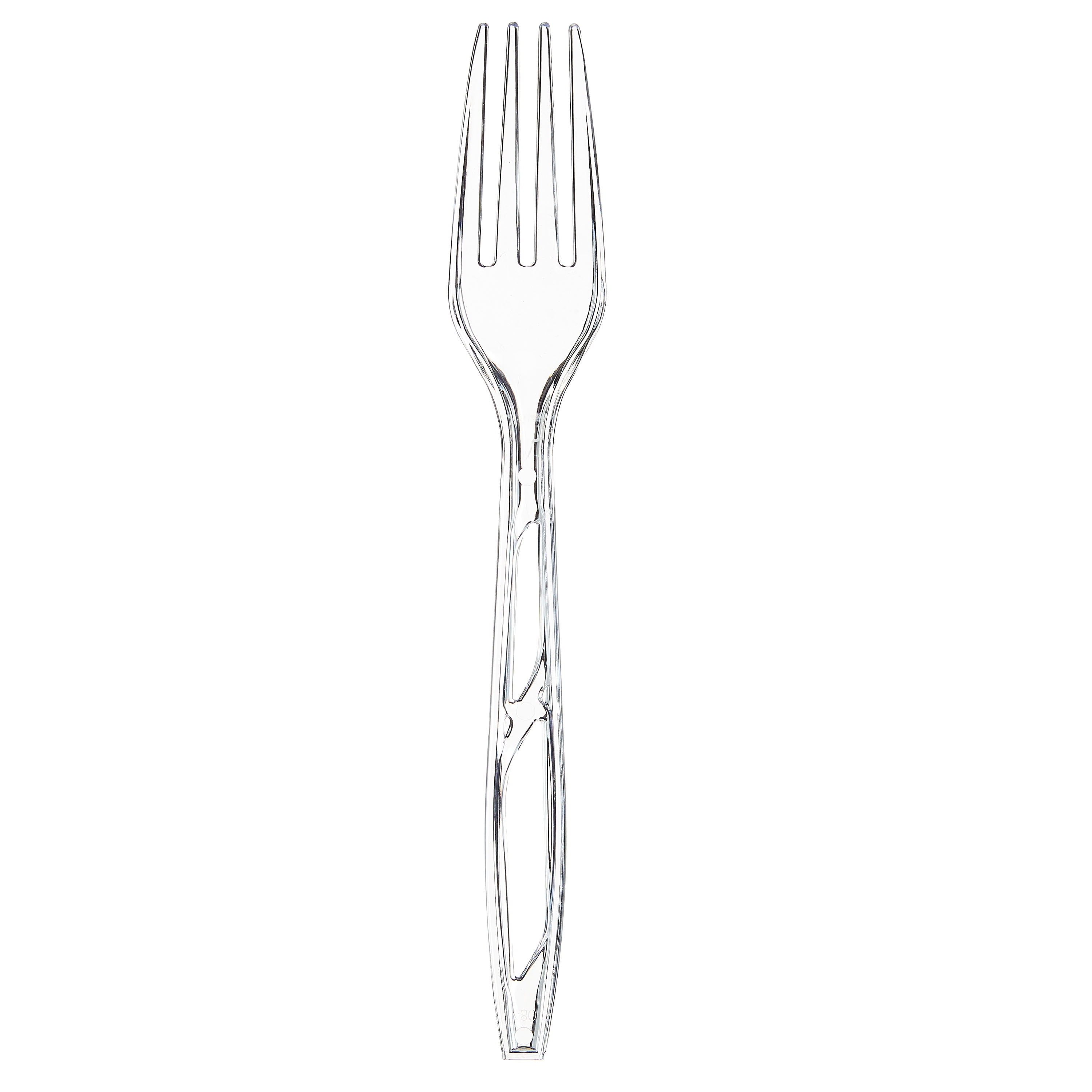 (6 pack) Great Value Plastic Everyday Clear Forks, 48 Count