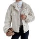 thumbnail image 1 of Women's Lapel Button Faux Mink Fur Long Fur Jacket Fashion Plush Coat Dark Grey XXL, 1 of 4