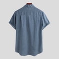 thumbnail image 3 of Men's Short Sleeve Button-down Casual Henley Shirts, 3 of 8