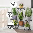 thumbnail image 3 of Plant Stand Indoor Outdoor Shelf Metal Holder Pot Rack Multiple Plants Stand Tall 6 Pot Flower Shelf Corner Living Room Garden,Black (Black, 6 Pots), 3 of 6