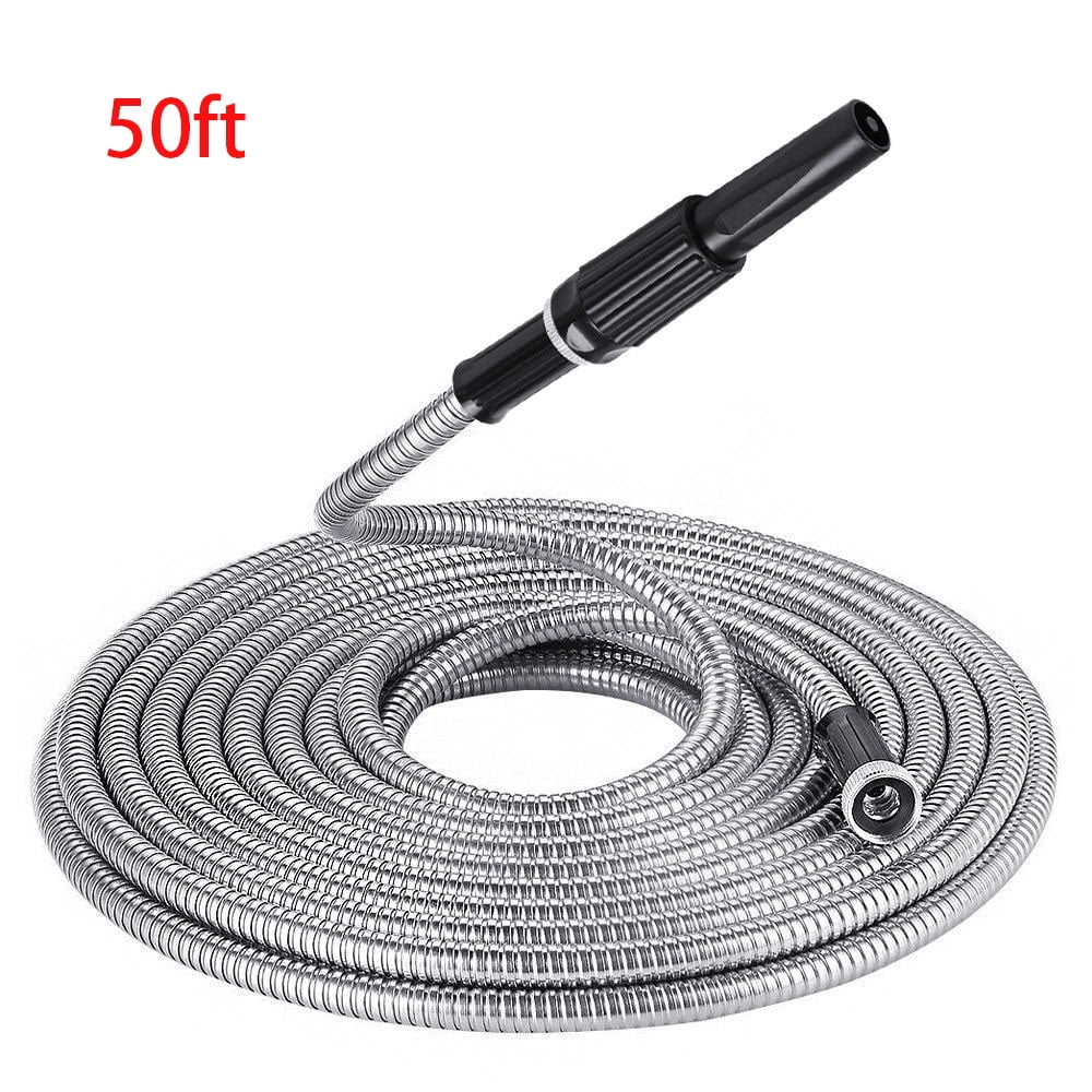 SHZAITOR Stainless Steel garden hose Water Pipe 25/50/75/100FT Flexible US
