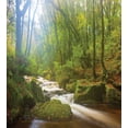 thumbnail image 3 of Woodland Duvet Cover Set, Forest Scene at Golitha Falls Nature Reserve on the River Fowey Cornwall England, Decorative 3 Piece Bedding Set with 2 Pillow Shams, King Size, Green Brown, by Ambesonne, 3 of 3