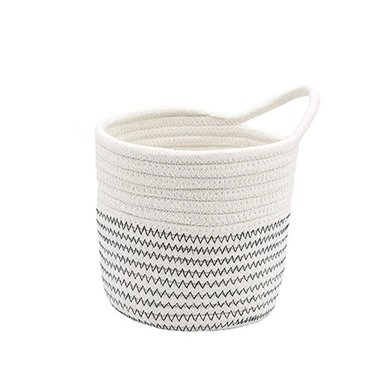 Cotton Woven Finishing Basket Small Hanging Rope Storage Box Eco Home Design 