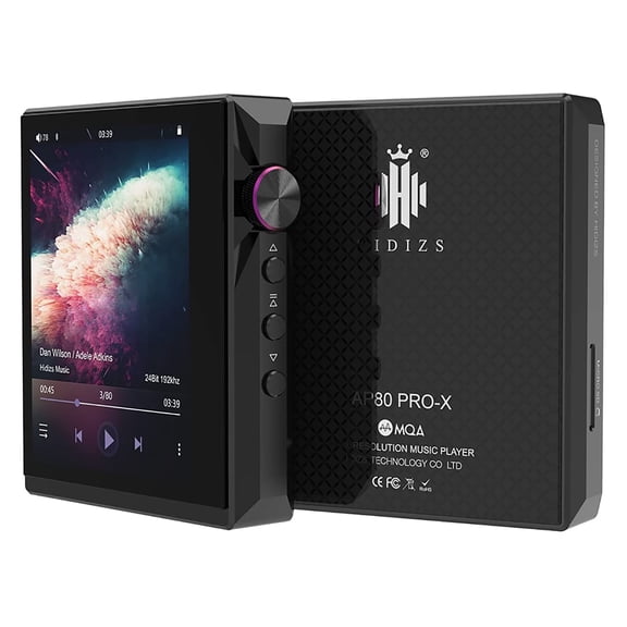 HIDIZS AP80 Pro-X MP3 Player with Bluetooth, Digital Audio Player, Dual ESS9219C Dac Chips, 0.0015% THD+N, DSD256 Native Decoding, MQA LDAC, FLAC, Black