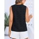thumbnail image 3 of Camiseta sin mangas elegante, casual, con cuello en V, lazo y encaje bordado, color negro S, 3 of 4