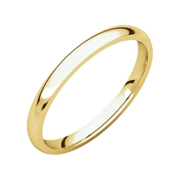 18k Yellow Gold 2mm Polished Light Comfort Fit Band Ring - 1.9 Grams - Size 5.5