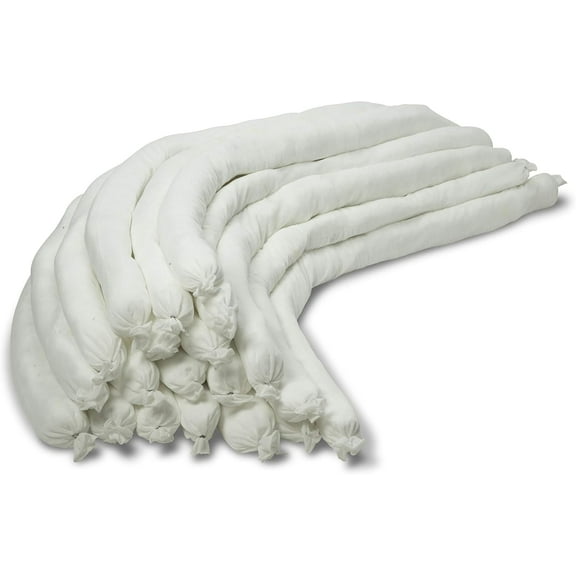 Oil Only Absorbent Socks – Snake to soak up Any Oil, Diesel, Fuel or Hydrocarbon Based fluids – Repels Water - 3” x 48” – Absorbing up to 10 Gallons – Clean Oil Spills (Pack of 20)