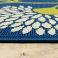 thumbnail image 5 of 2' X 4' Blue Floral Stain Resistant Indoor Outdoor Area Rug - 6' x 7', 5 of 5