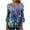 Blue, variant on Womens Tunic Tops to Wear with Leggings Summer Henley v Neck Short Sleeve Shirts Western Floral Print Loose Blouse