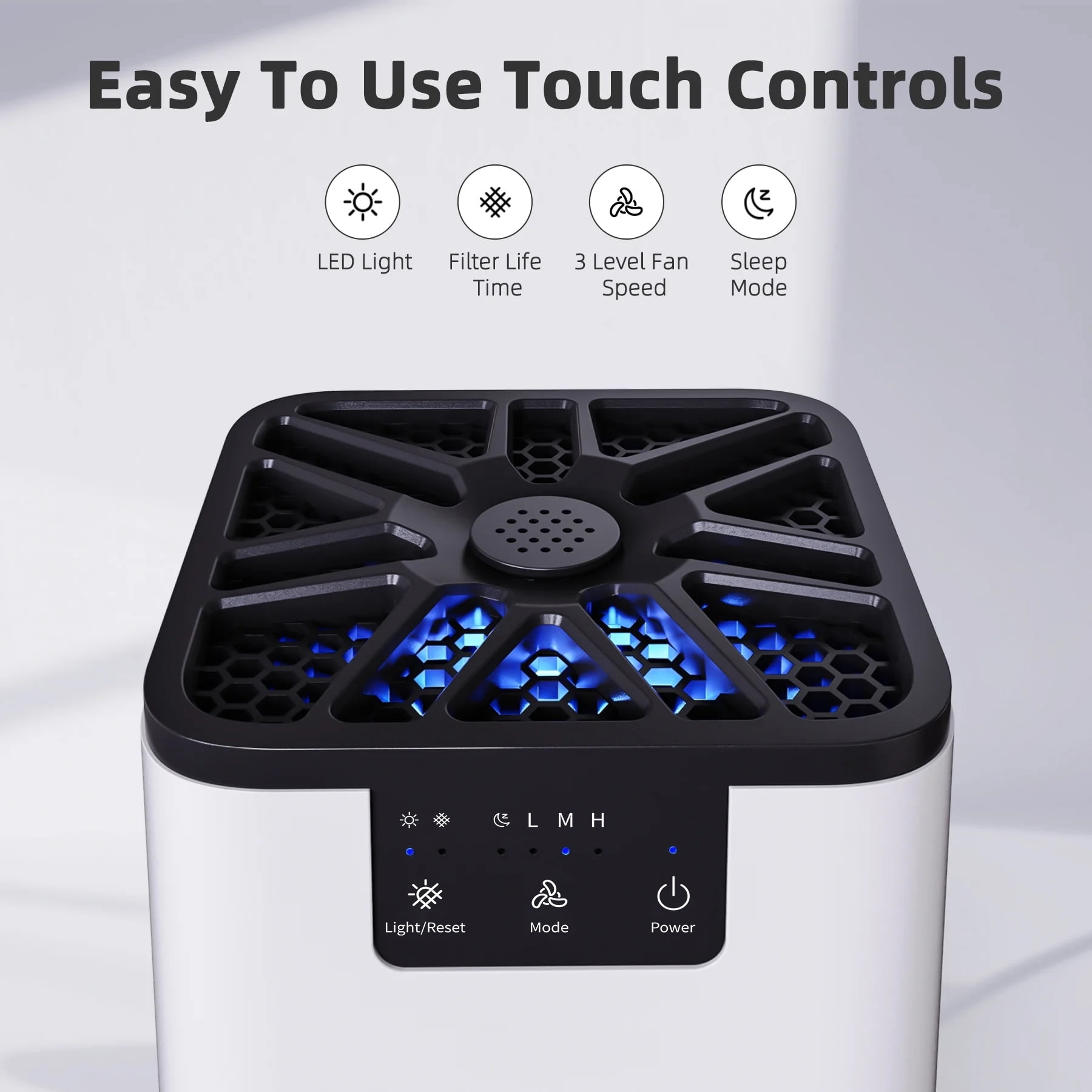 ALROCKET Air Purifier, with HEPA Filter for Home, Remove 99.9% Smoke Dust Allergies for 300 SQ.ft