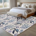 thumbnail image 5 of Summer Ocean Washable Living Room Rugs 5'x8', Turtle Starfish Coral Shell Linen Background Low Pile Throw Large Area Rug Non-Slip Sturdy Edge Binding Carpet for Living Room Kitchen Office, 5 of 9