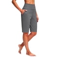 thumbnail image 5 of Yoga Pants for Women Yoga Shorts With Pockets Knee Length High Waisted Summer Gym Athletic Casual Pants, 5 of 6